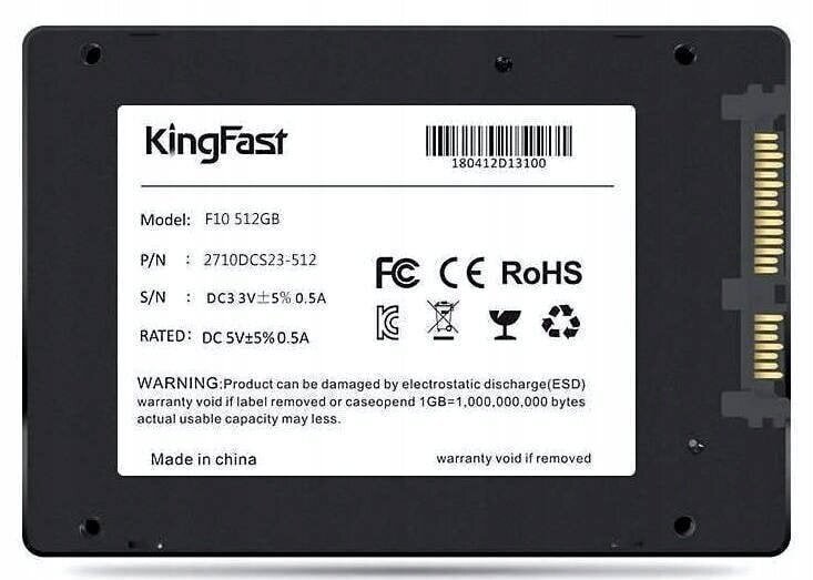 KingFast F10 512GB SATA3 2.5" SSD-levyasema hinta ja tiedot | Kovalevyt | hobbyhall.fi