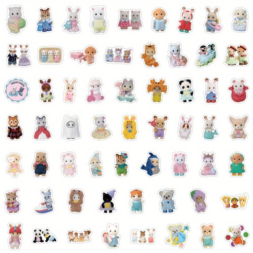 '60 kpl Calico Critters -tarroja soveltuvat rullalaudoille' hinta ja tiedot | Koristeet ja tarrat | hobbyhall.fi