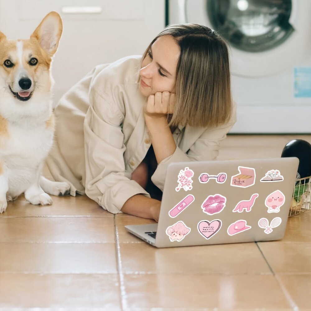 '100 kpl pinkki sarjan graffititarroja vesipulloon kannettavaan polkupyörän kannettavaan rullalautatietokoneeseen' hinta ja tiedot | Koristeet ja tarrat | hobbyhall.fi