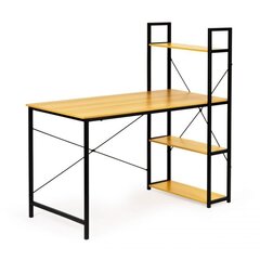 Työpöytä hyllyillä Modern Home, 120x64 cm, vaaleanruskea/musta hinta ja tiedot | Tietokonepöydät ja työpöydät | hobbyhall.fi