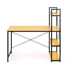 Työpöytä hyllyillä Modern Home, 120x64 cm, vaaleanruskea/musta hinta ja tiedot | Tietokonepöydät ja työpöydät | hobbyhall.fi