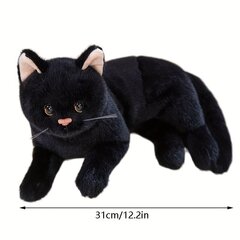 '31 cm/12,2 tuumaa halloween musta kissa pehmolelu todenmukainen pehmo kissan pehmolelu teini-ikäisten tavaraa kitty nukke kawaii halloween-sisustus joululahja' hinta ja tiedot | Pehmolelut | hobbyhall.fi