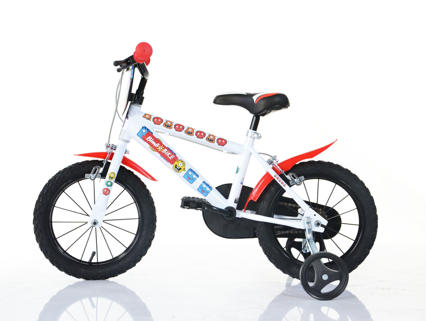 Poikien pyörä Bimbo Bike 14", valkoinen/punainen hinta ja tiedot | Polkupyörät | hobbyhall.fi