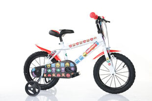 Poikien pyörä Bimbo Bike 14", valkoinen/punainen hinta ja tiedot | Polkupyörät | hobbyhall.fi