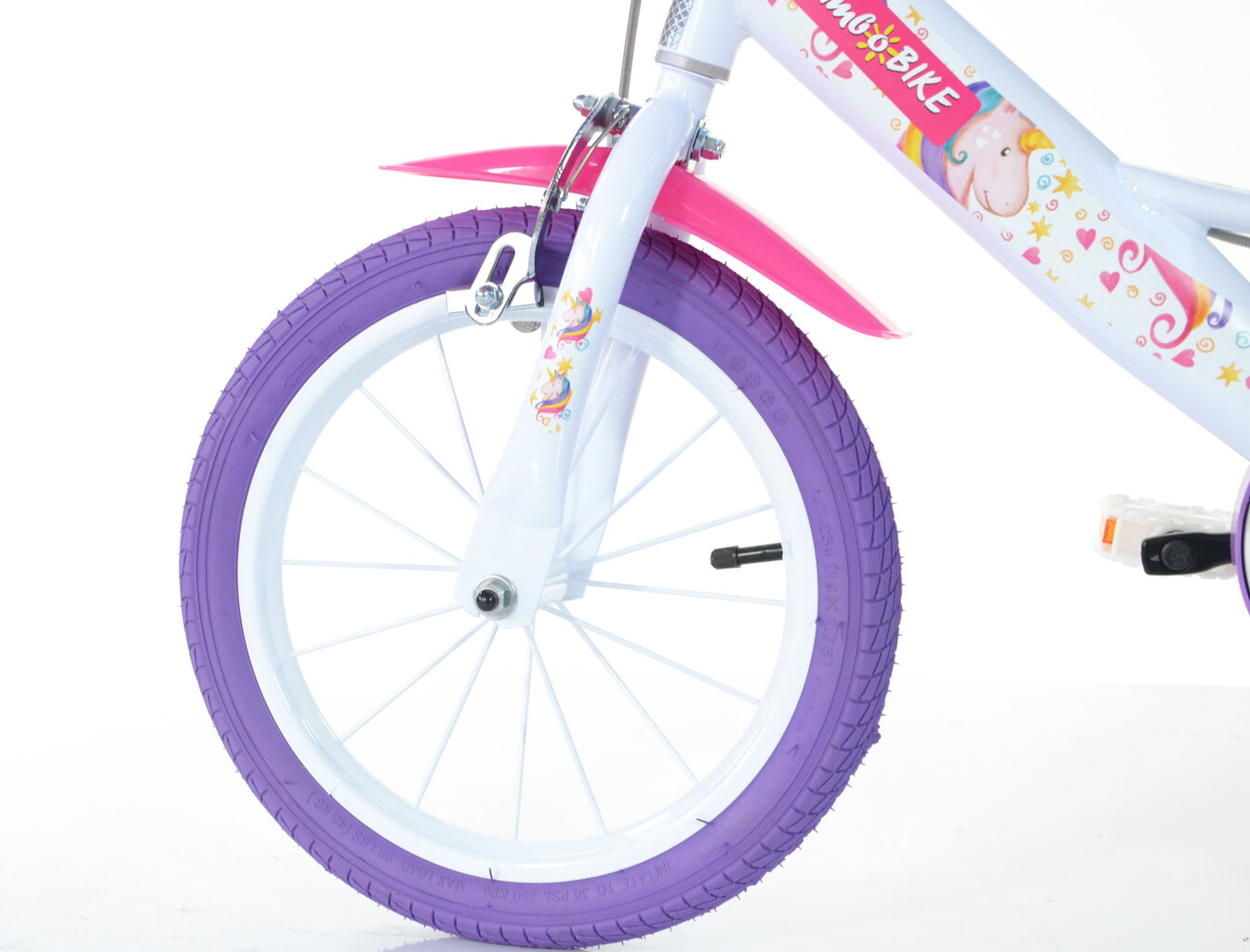 Tyttöjen pyörä Bimbo Bike 14", valkoinen/violetti hinta ja tiedot | Polkupyörät | hobbyhall.fi