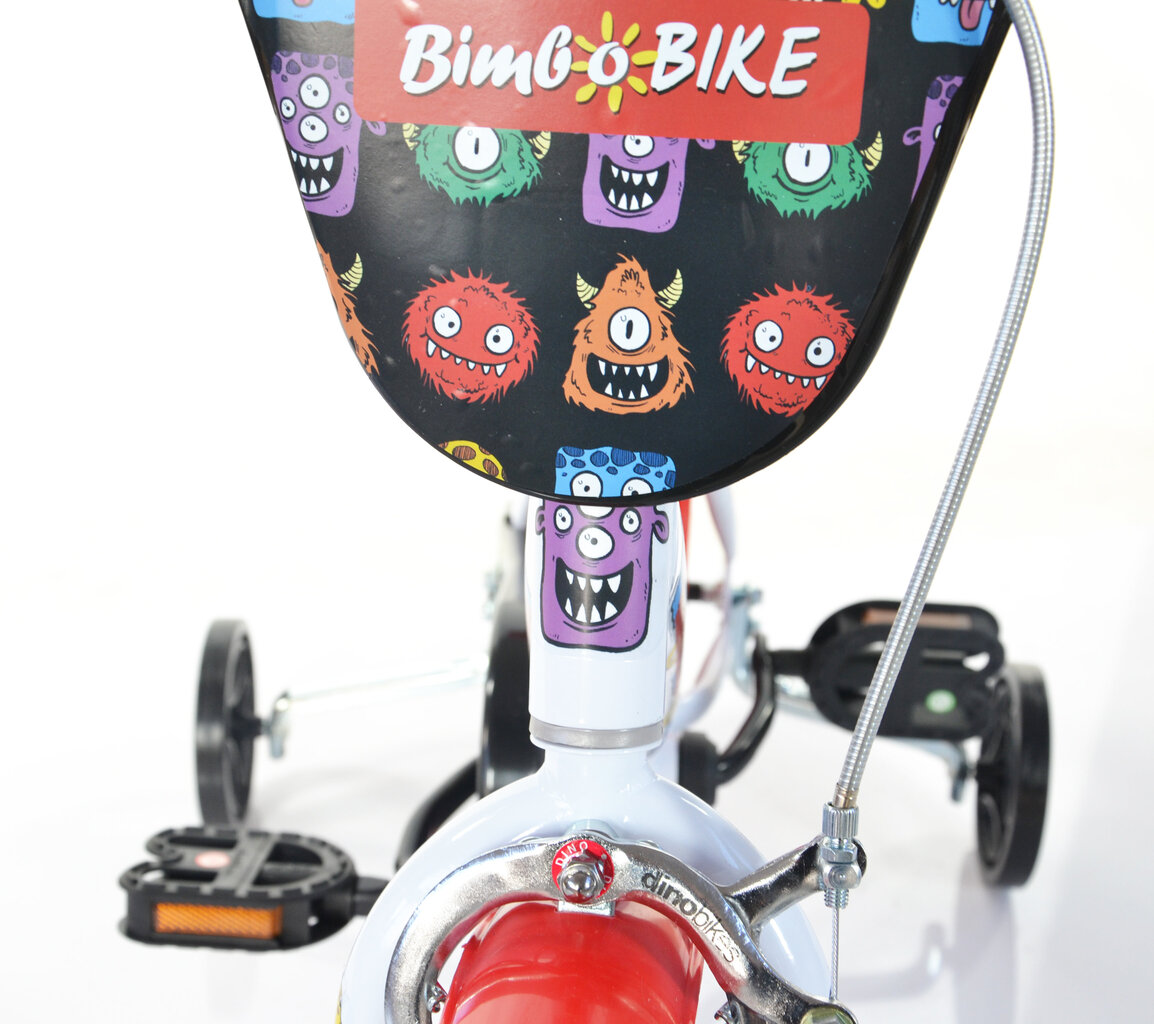 Poikien pyörä Bimbo Bike 12", valkoinen/punainen hinta ja tiedot | Polkupyörät | hobbyhall.fi