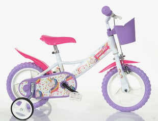 Tyttöjen pyörä Bimbo Bike 12", valkoinen/violetti hinta ja tiedot | Polkupyörät | hobbyhall.fi