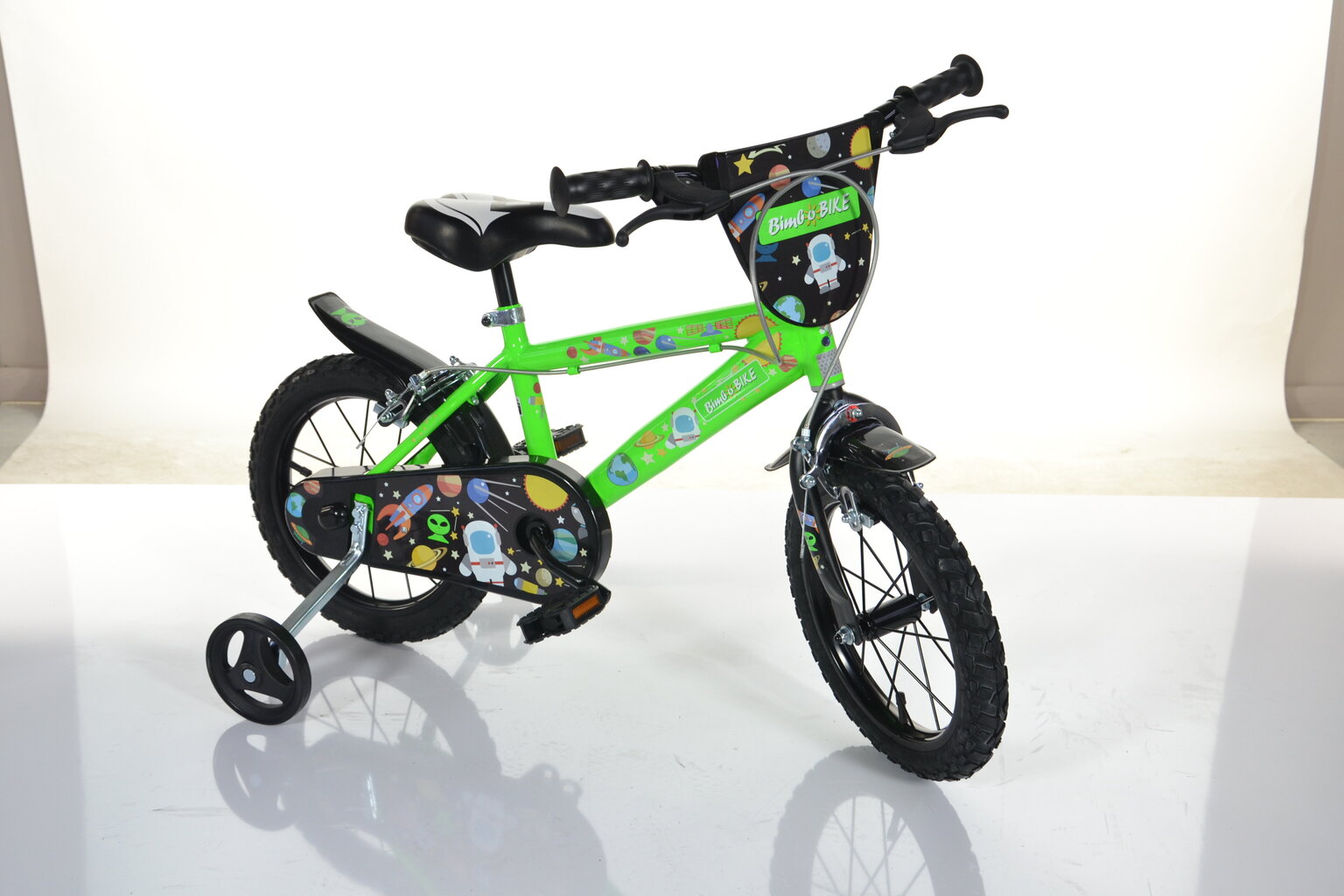 Lasten pyörä Bimbo Bike 14" Boy Cosmos, vihreä hinta ja tiedot | Polkupyörät | hobbyhall.fi