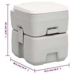 Kannettava retki WC harmaavalkoinen 20+10 l HDPE hinta ja tiedot | Kuivakäymälät | hobbyhall.fi