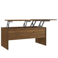 Sohvapöytä ruskea tammi 102x50,5x46,5 cm tekninen puu hinta ja tiedot | Sohvapöydät | hobbyhall.fi