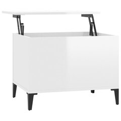 Sohvapöytä korkeakiilto valkoinen 60x44,5x45 cm tekninen puu hinta ja tiedot | Sohvapöydät | hobbyhall.fi