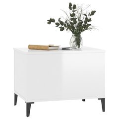 Sohvapöytä korkeakiilto valkoinen 60x44,5x45 cm tekninen puu hinta ja tiedot | Sohvapöydät | hobbyhall.fi