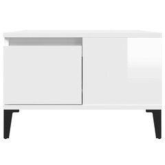 Sohvapöytä korkeakiilto valkoinen 55x55x36,5 cm tekninen puu hinta ja tiedot | Sohvapöydät | hobbyhall.fi