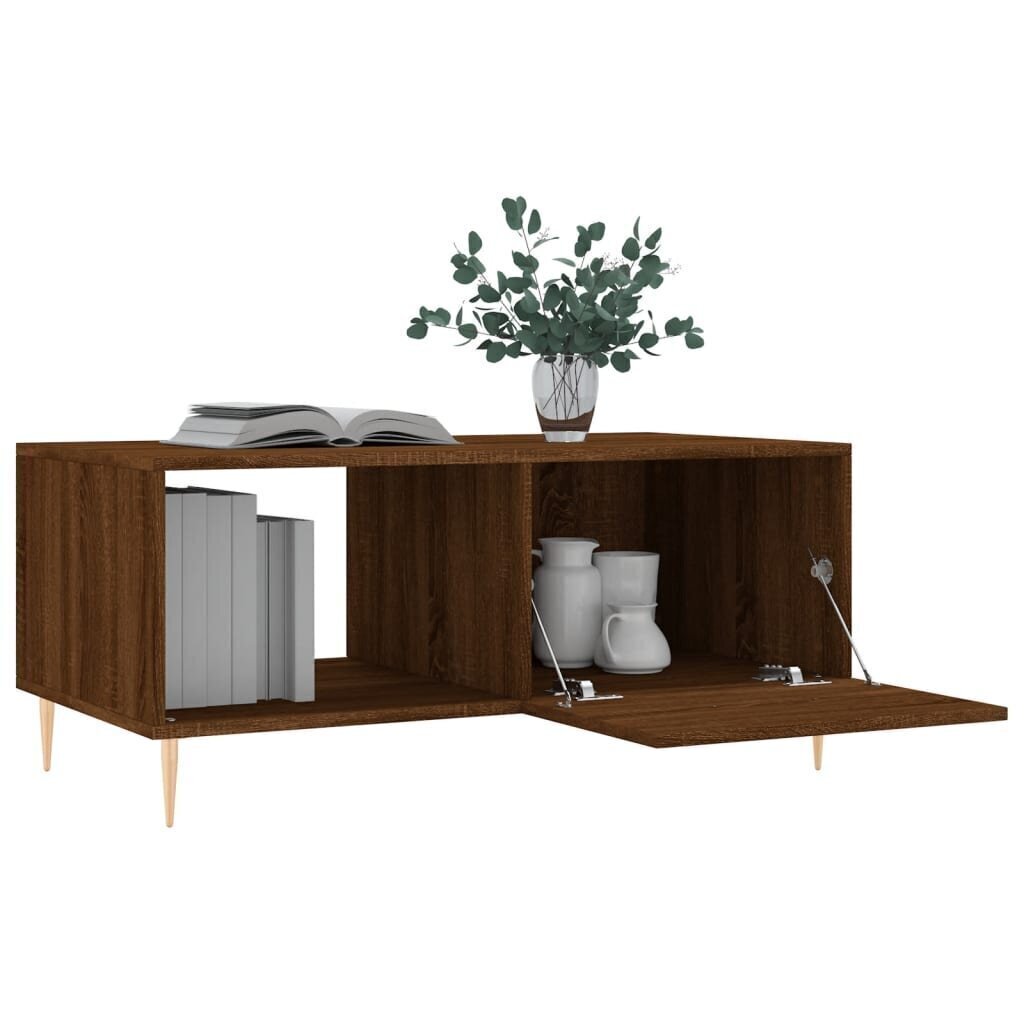 Sohvapöytä ruskea tammi 90x50x40 cm tekninen puu hinta ja tiedot | Sohvapöydät | hobbyhall.fi