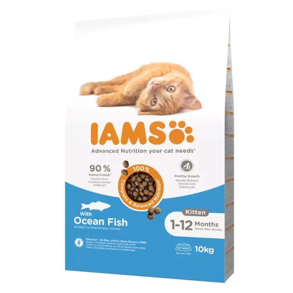 IAMS for Vitality nuorille kissanpennuille merikalojen kanssa, 10 kg hinta ja tiedot | Kissan kuivaruoka | hobbyhall.fi