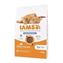 IAMS Advanced Nutrition Light/Sterilised steriloiduille kissoille, joilla on kanaa, 10 kg hinta ja tiedot | Kissan kuivaruoka | hobbyhall.fi