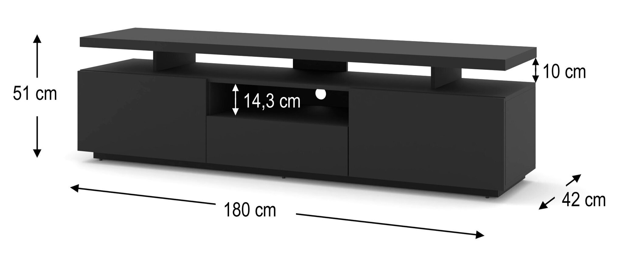 TV-pöytä Adam, musta hinta ja tiedot | TV-tasot | hobbyhall.fi