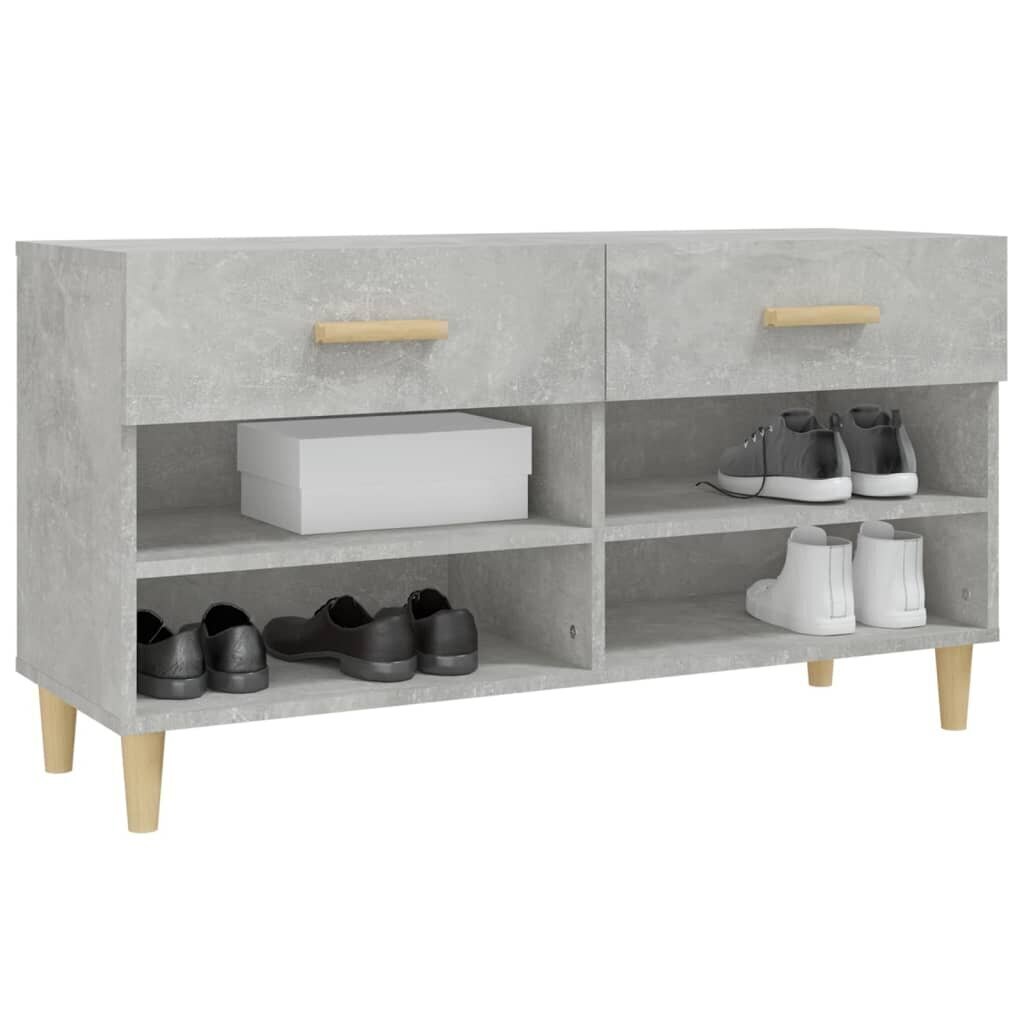 Kenkäkaappi betoninharmaa 102x35x55 cm tekninen puu hinta ja tiedot | Kenkäkaapit ja -hyllyt | hobbyhall.fi