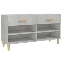 Kenkäkaappi betoninharmaa 102x35x55 cm tekninen puu hinta ja tiedot | Kenkäkaapit ja -hyllyt | hobbyhall.fi