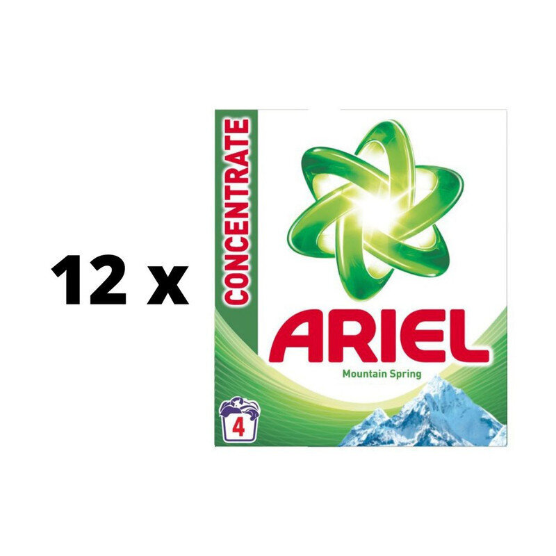 Pesujauhe ARIEL Mountain Spring, 4 pesua / 300 g x 12 kpl paketti hinta ja tiedot | Pyykinpesuaineet | hobbyhall.fi