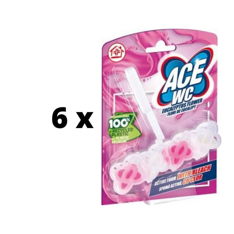 WC-raikastin-puhdistusaine ACE, Eucalyptus Flower, 48 g x 6 kpl paketti hinta ja tiedot | Puhdistusaineet | hobbyhall.fi