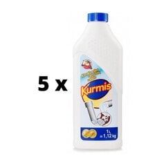 Viemäriputkien puhdistusaine KURMIS, neste, 1 l x 5 kpl paketti hinta ja tiedot | Puhdistusaineet | hobbyhall.fi