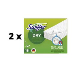 Swiffer Sweeper kuivapyyhkeet, täyttöpakkaus 18 kpl x 2 kpl paketti hinta ja tiedot | Swiffer Sweeper Kodin puhdistusaineet ja siivoustarvikkeet | hobbyhall.fi