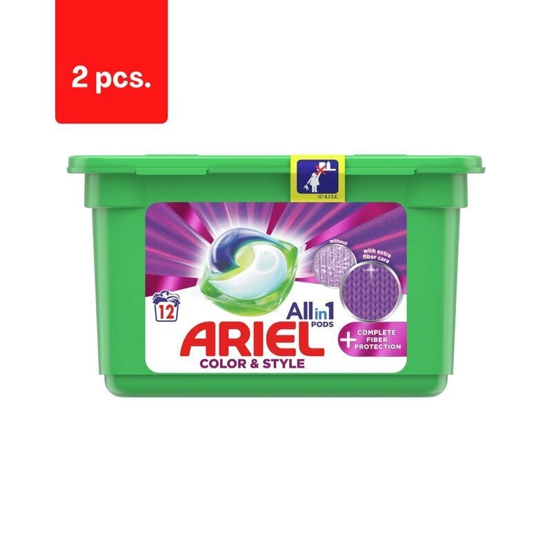 Ariel täydelliset pesukapselit, 12 kpl x 2 kpl hinta ja tiedot | Pyykinpesuaineet | hobbyhall.fi