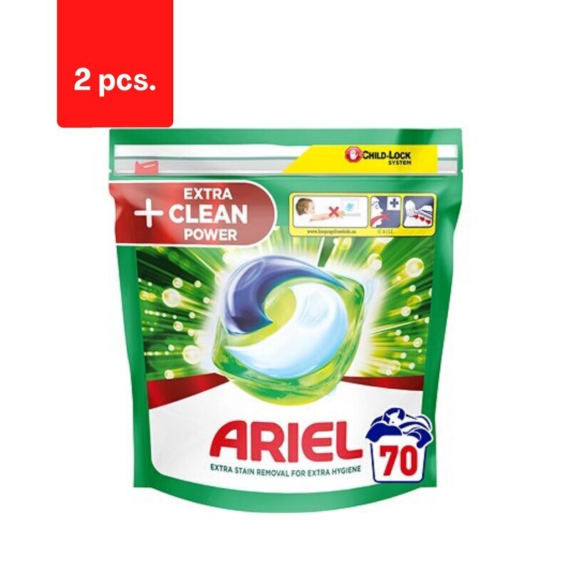 Ariel erittäin puhtaat pesukapselit, 70 kpl x 2 kpl hinta ja tiedot | Pyykinpesuaineet | hobbyhall.fi