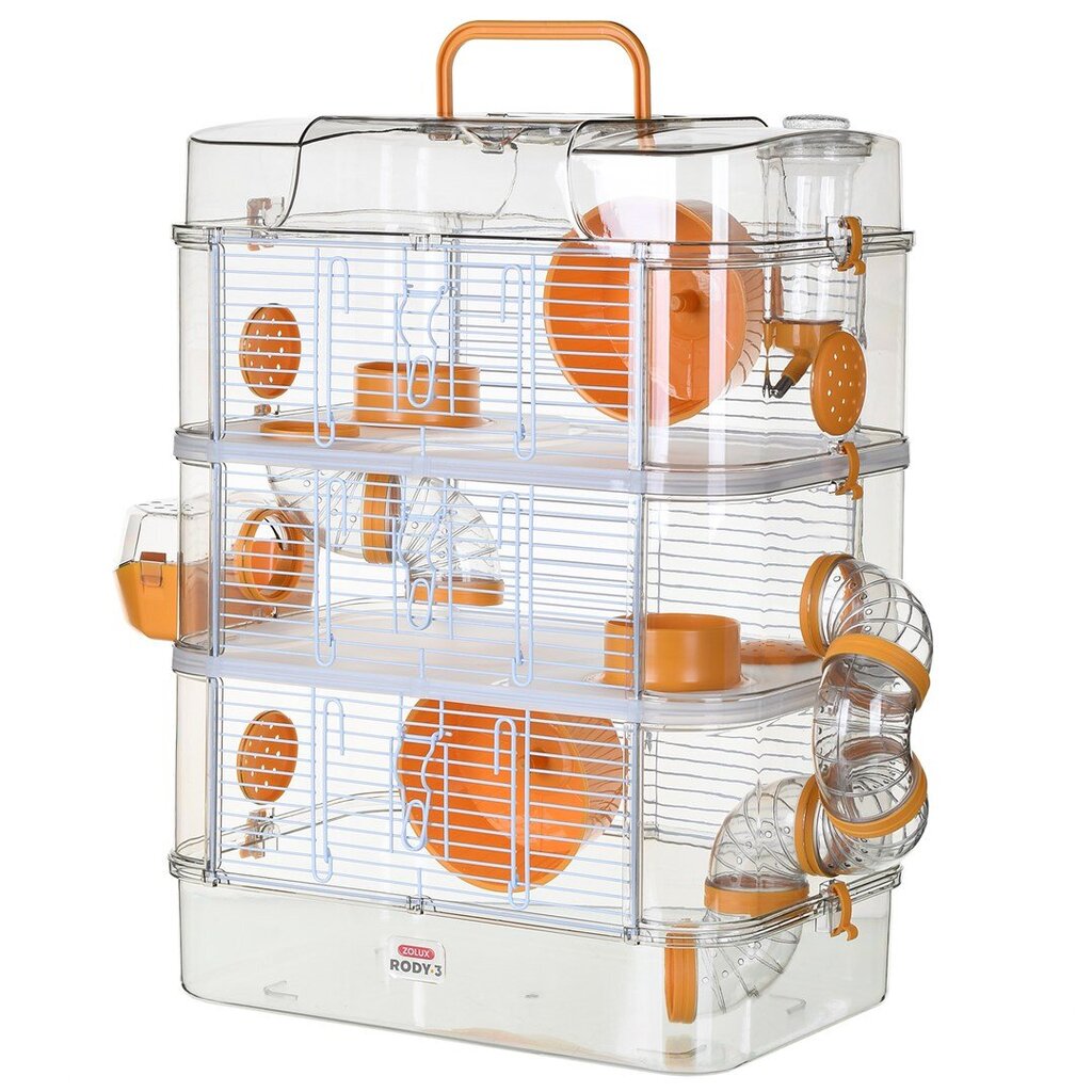 Häkki Zolux Rody3 Trio, 53 x 41 x 27 cm, keltainen hinta ja tiedot | Pieneläinten häkit ja tarvikkeet | hobbyhall.fi