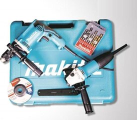 Makita Combokit-konepaketti (Iskuporakone HP1631 + Kulmahiomakone 9558HNR, salkussa) hinta ja tiedot | Hiomakoneet | hobbyhall.fi