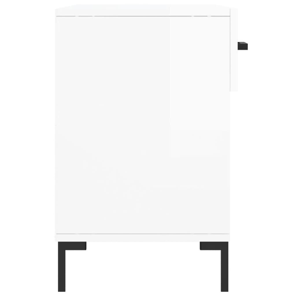 Kenkäkaappi korkeakiilto valkoinen 102x35x55 cm tekninen puu hinta ja tiedot | Kenkäkaapit ja -hyllyt | hobbyhall.fi