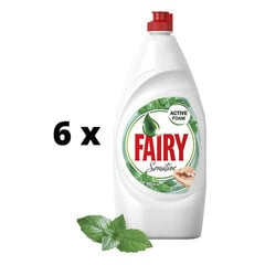 Astianpesuaine FAIRY Sensitive Tea Tree & Mint, 900 ml x 6 kpl paketti hinta ja tiedot | Astianpesuaineet | hobbyhall.fi