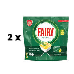 Automaattiset astianpesukonekapselit FAIRY All in One LEMON, 28 kpl x 2 kpl paketti hinta ja tiedot | Astianpesuaineet | hobbyhall.fi