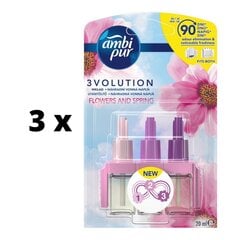 Sähköinen ilmanraikastimen vaihto AMBI PUR 3volution Flowers & Spring, 20 ml x 3 kpl paketti hinta ja tiedot | Ilmanraikastimet | hobbyhall.fi