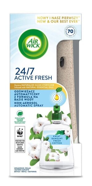 Air Wick A'Fresh ilmanraikastin Fresh Cotton -laitteella, 2 kpl