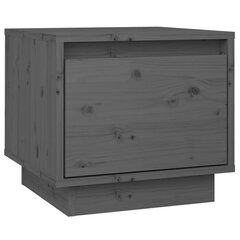 Yöpöytä harmaa 35x34x32 cm täysi mänty hinta ja tiedot | Yöpöydät | hobbyhall.fi