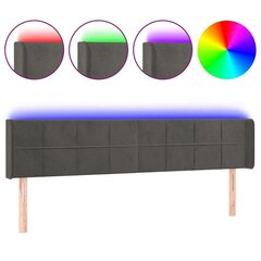 Sängynpäädy LED , Velvet, 203x16x78/88cm, tummanharmaa hinta ja tiedot | Sängyt | hobbyhall.fi