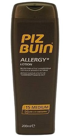 PIZ BUIN Allergy Sun Sensitive Skin Lotion aurinkovoide 200 ml hinta ja tiedot | Aurinkovoiteet | hobbyhall.fi