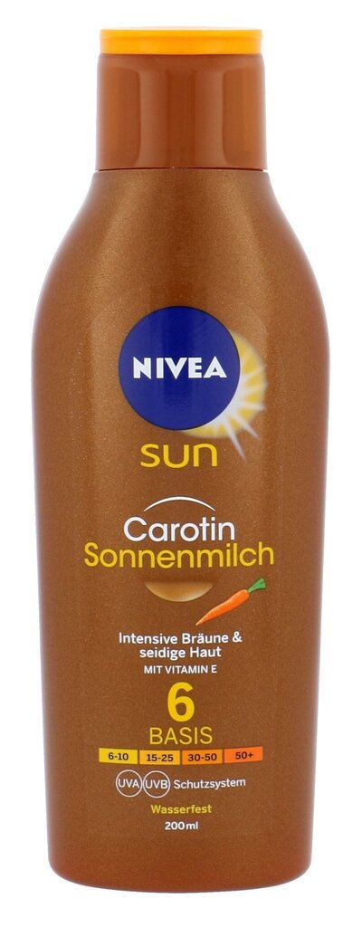 Nivea Sun Carotin aurinkovoide 200 ml hinta ja tiedot | Aurinkovoiteet | hobbyhall.fi