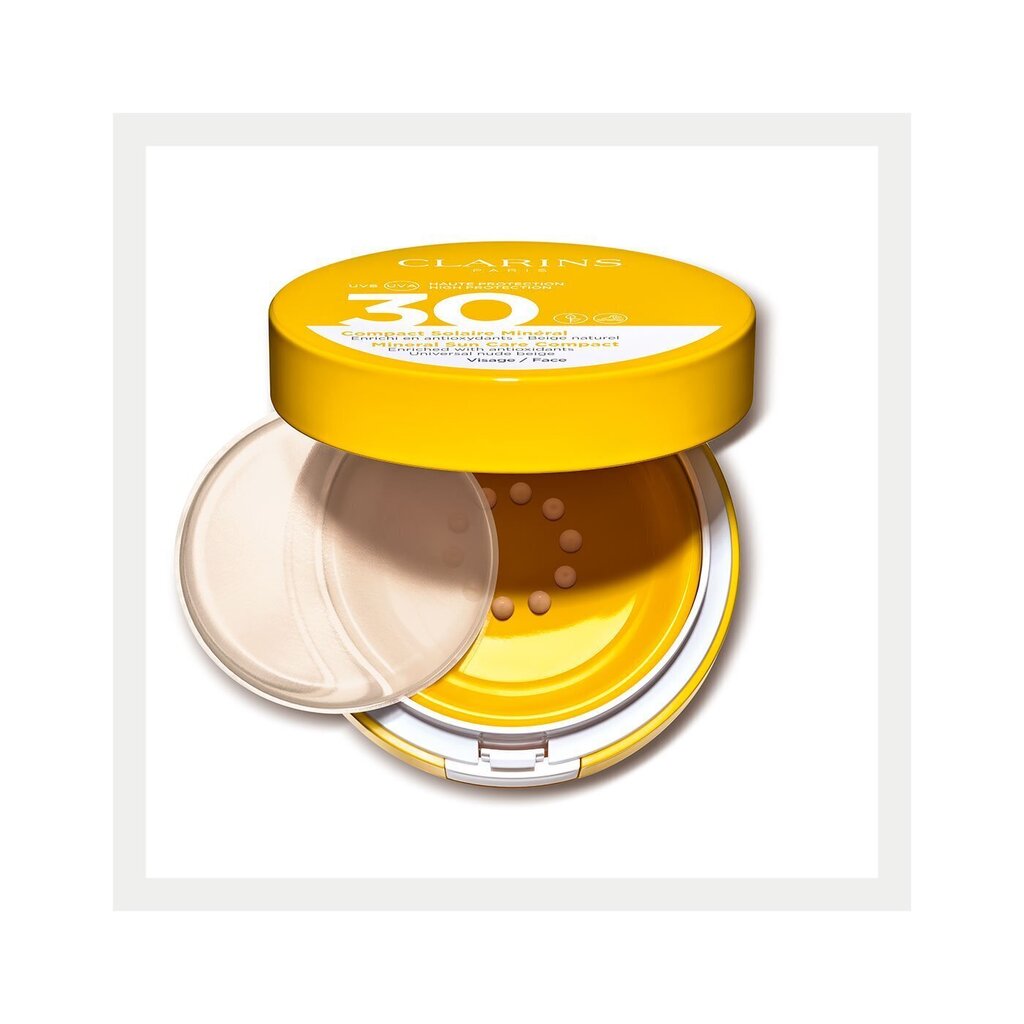 Mineraaliaurinkosuoja kasvoille Clarins Mineral Sun Compact SPF 30, 11,5 g hinta ja tiedot | Aurinkovoiteet | hobbyhall.fi