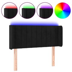 Sängynpäädy LED , Velvet, 83x16x78/88cm, musta hinta ja tiedot | Sängyt | hobbyhall.fi