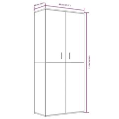 Kenkäteline harmaa Sonoma 80x39x178 cm tekninen puu hinta ja tiedot | Kenkäkaapit ja -hyllyt | hobbyhall.fi