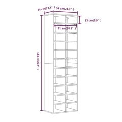 Kenkäteline savutammi 54x34x183 cm tekninen puu hinta ja tiedot | Kenkäkaapit ja -hyllyt | hobbyhall.fi