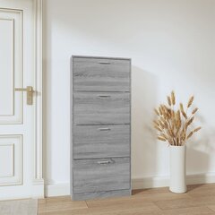 Kenkäkaappi harmaa Sonoma 59x17x150 cm tekninen puu hinta ja tiedot | Kenkäkaapit ja -hyllyt | hobbyhall.fi