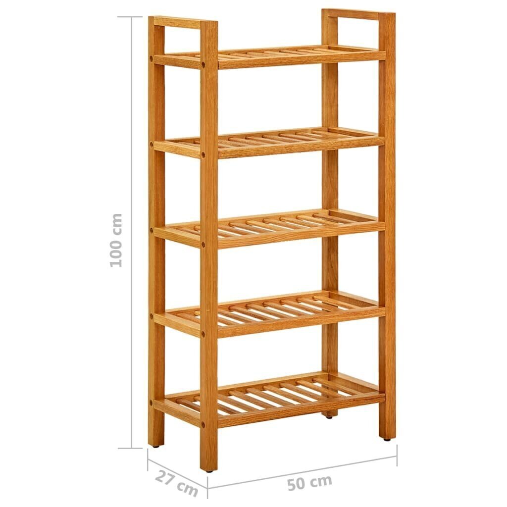 Kenkäteline 5 hyllyä 50x27x100 cm täystammi hinta ja tiedot | Kenkäkaapit ja -hyllyt | hobbyhall.fi