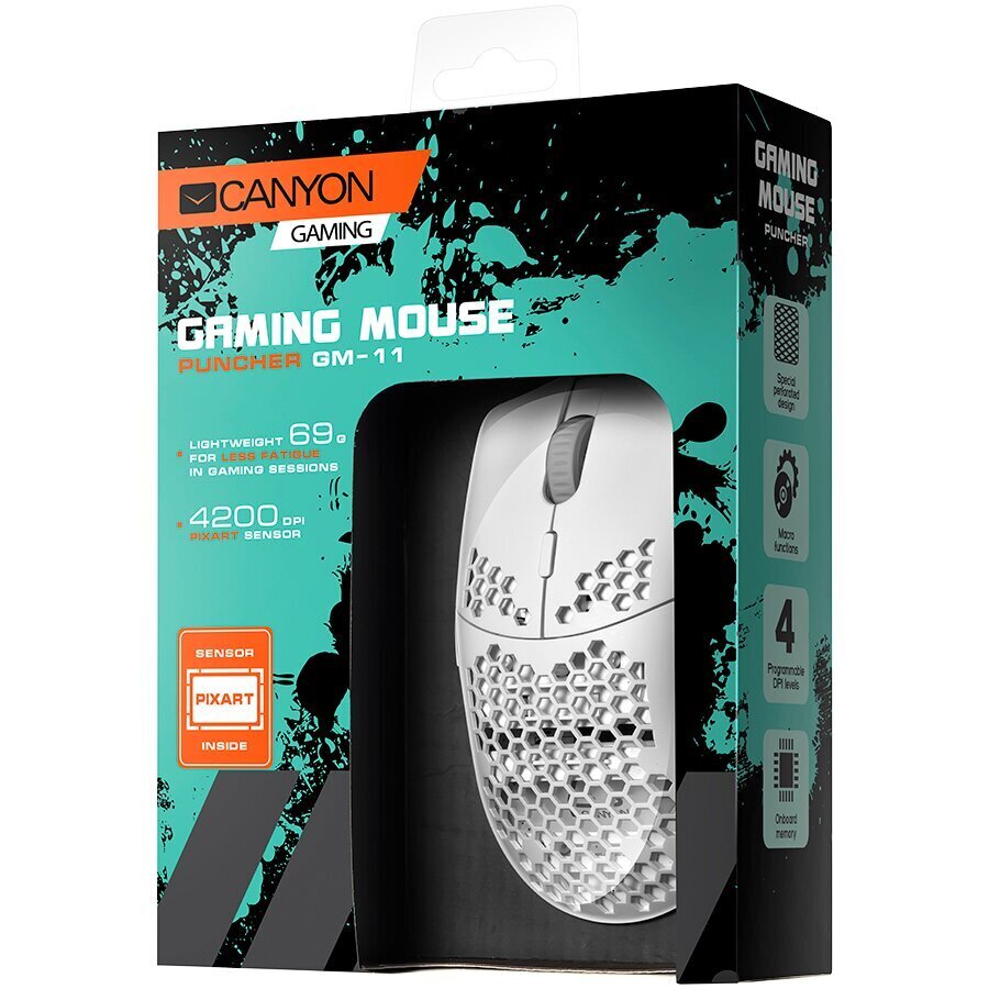 Canyon CND-SGM11W, valkoinen hinta ja tiedot | Hiiret | hobbyhall.fi