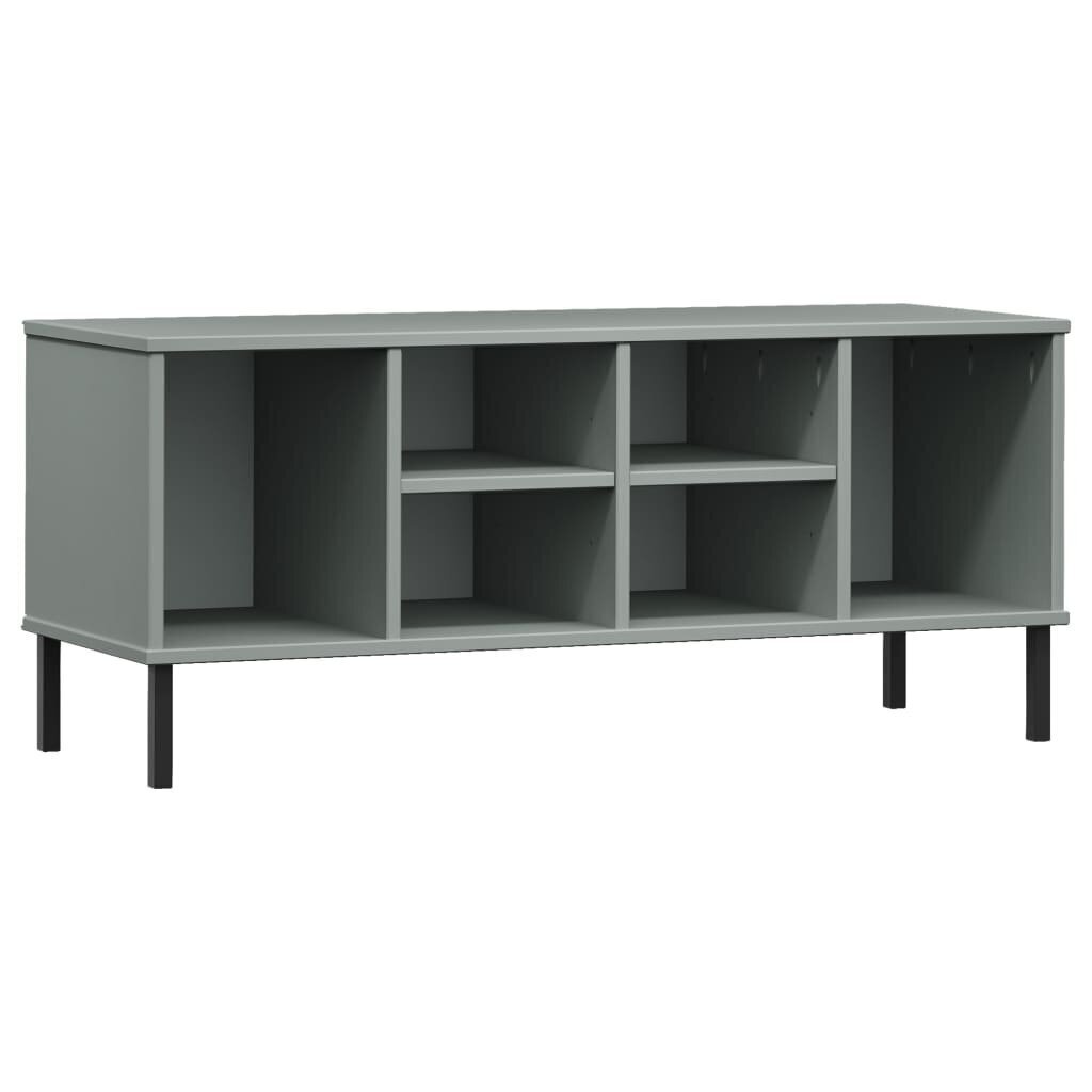 Kenkäteline metallijaloilla harmaa 106x35x45 cm täyspuu OSLO hinta ja tiedot | Kenkäkaapit ja -hyllyt | hobbyhall.fi