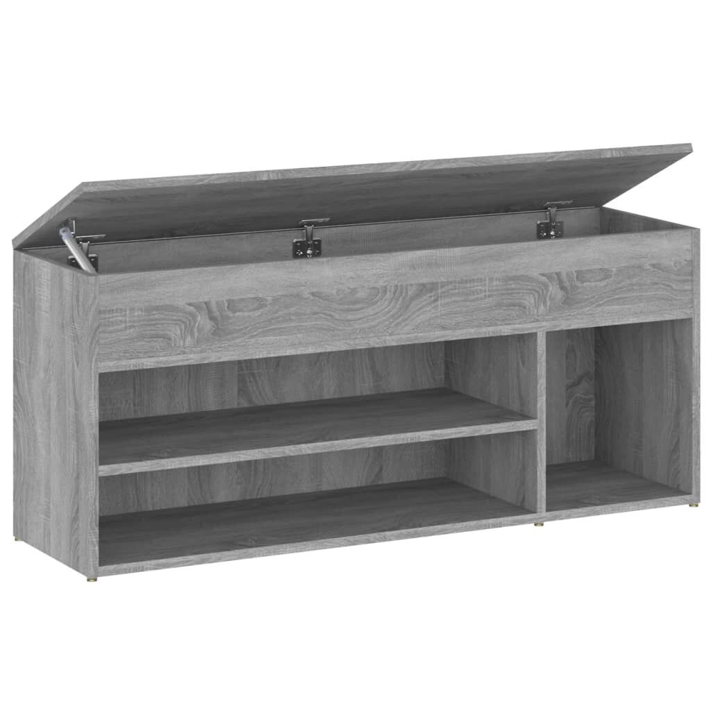 Kenkäpenkki harmaa Sonoma 105x30x45 cm tekninen puu hinta ja tiedot | Kenkäkaapit ja -hyllyt | hobbyhall.fi