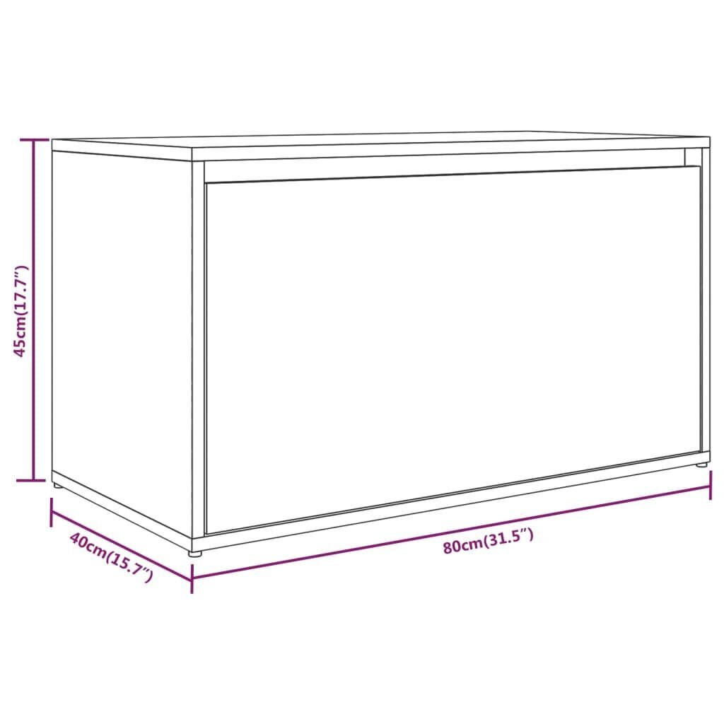 Eteisen penkki 80x40x45 cm harmaa Sonoma tekninen puu hinta ja tiedot | Kenkäkaapit ja -hyllyt | hobbyhall.fi